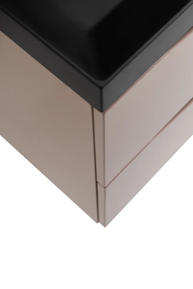 Приобрести belbagno тумба с раковиной marino 80 см, подвесная cappuccino lucido, чёрная раковина