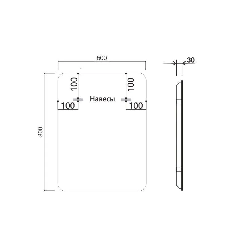 Приобрести vincea зеркало 60х80 см, с led подсветкой, сенсор, диммер, черное vlm-3vc600b