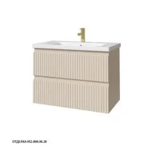 Caprigo Тумба с раковиной FORTE-Smalty STRIPE 80 см, кремовая, эмаль