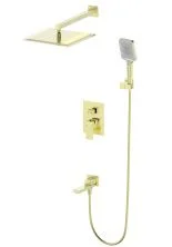 Душевая система встраиваемая WONZON & WOGHAND CUBE, Брашированное золото (WW-88939016-BG)