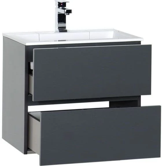 Приобрести aquanet тумба с раковиной алвита 60 см, серый антрацит