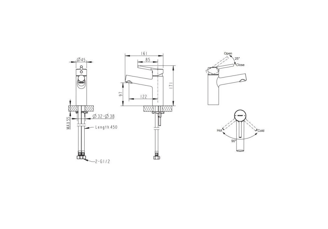 Приобрести смеситель для раковины bravat palace f1172217cp-rus