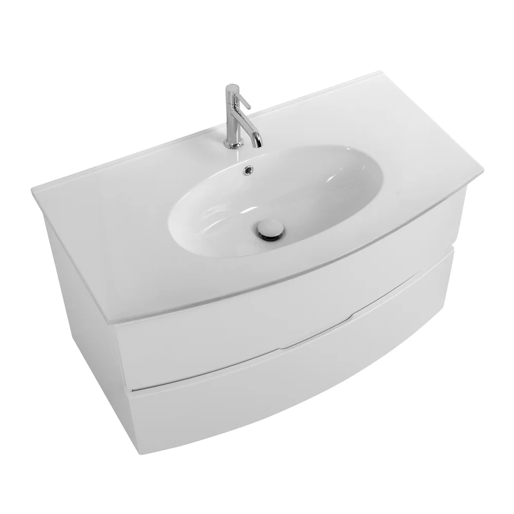 Приобрести cezares тумба подвесная с раковиной elettra 100 см bianco opaco, белая матовая 55525