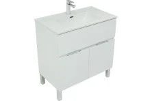 Aquanet Тумба с раковиной Алвита New 80 см, 1 ящик, 2 дверцы, белая матовая