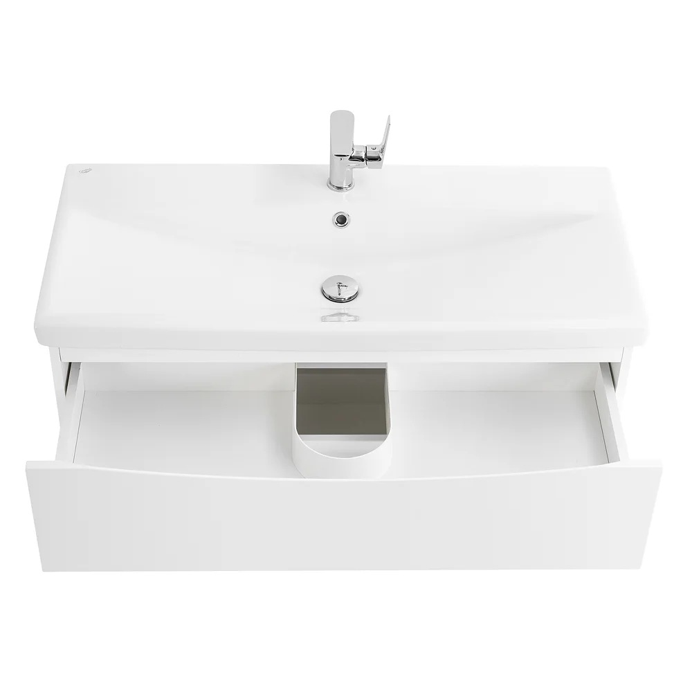 Приобрести belbagno тумба с раковиной marino-cer 100 см, подвесная bianco lucido , белая раковина
