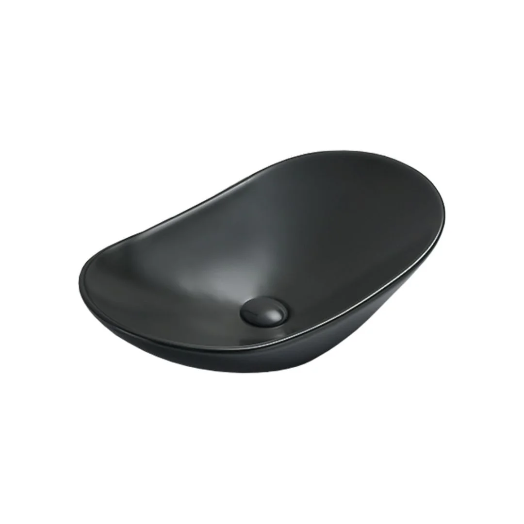 Приобрести vincea раковина накладная 61х36 см, матовая черная vbs-508mb