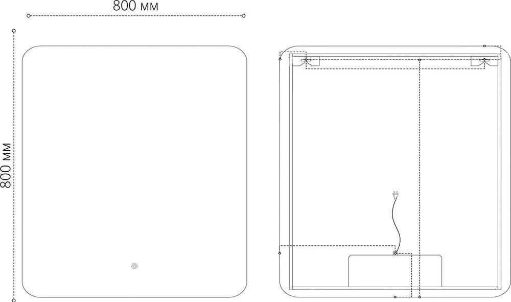 Приобрести grossman зеркало с подсветкой elegans норма black 80х80 см, с подогревом, черное 1780802
