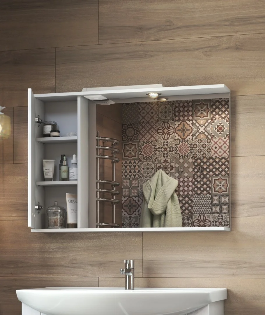 Приобрести vigo зеркало-шкаф diana 100 см, со спотом, левое, белое z.dia.100.l.el