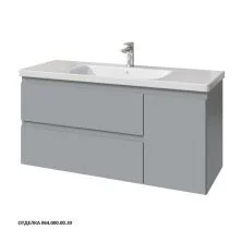 Caprigo Тумба с раковиной FORTE -Smalty 120 см, правая, серая, эмаль