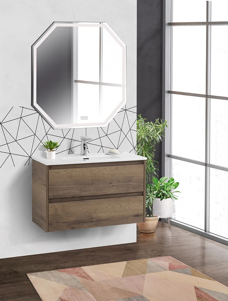 Приобрести belbagno тумба с раковиной kraft 39 80 см, подвесная rovere tabacco, белая раковина