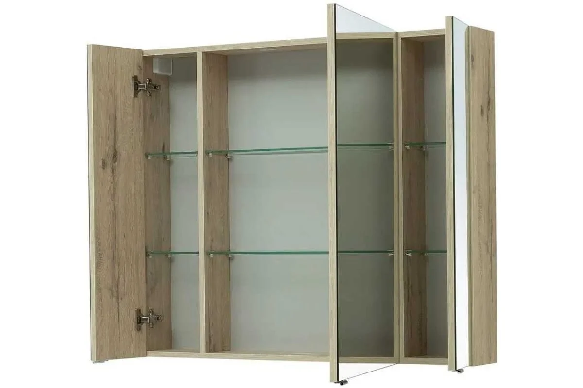 Приобрести aquanet зеркальный шкаф алвита new 90 см, дуб веллингтон белый