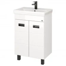 Onika Тумба напольная с раковиной Балтика-Квадро Black 55х85см, белая 105552