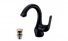 LEMARK Смеситель для раковины Swan с донным клапаном, черный LM5406BG