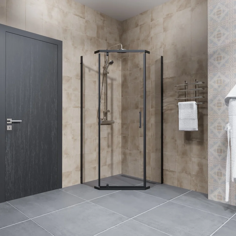 Приобрести triton душевое ограждение дека а 90x90 см, черное щ0000059783