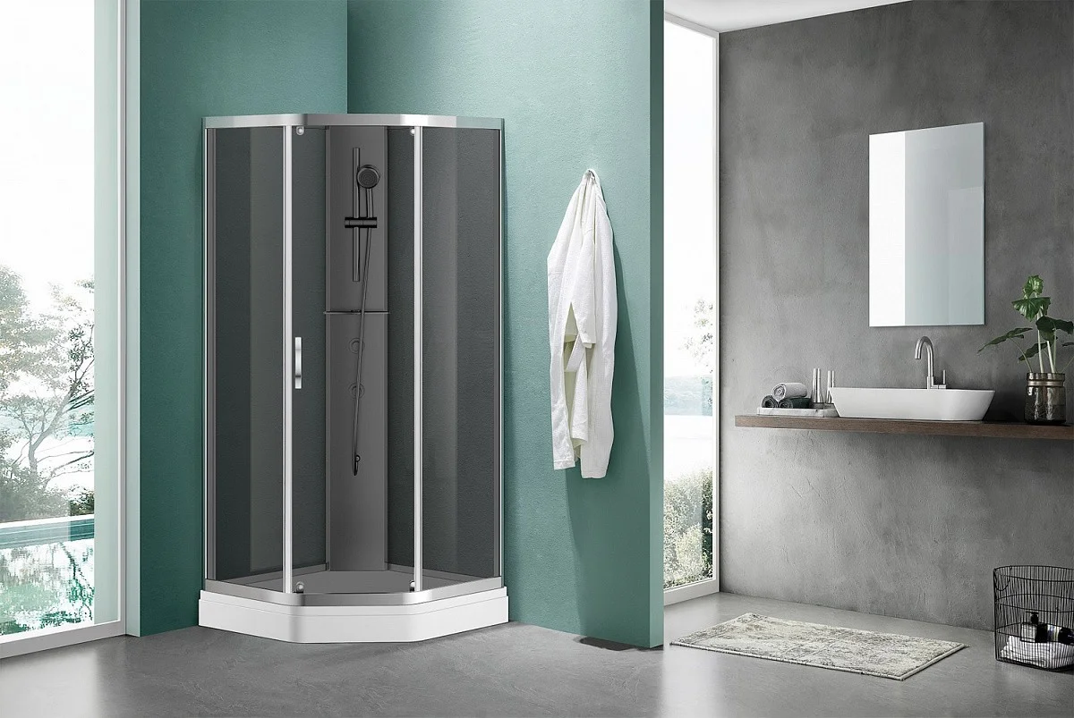 Приобрести azario душевая кабина denver 90x90 см, серая az-n10806 900 grey