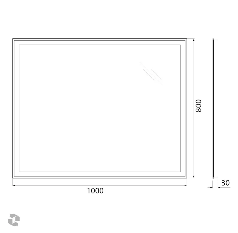 Приобрести belbagno зеркало 100х80 см spc-grt-1000-800-led-btn