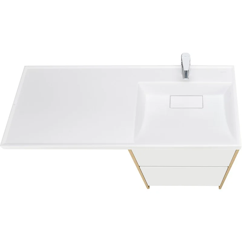 Приобрести тумба напольная с раковиной-столешницей акватон лондри 120 r/l, дуб сантана