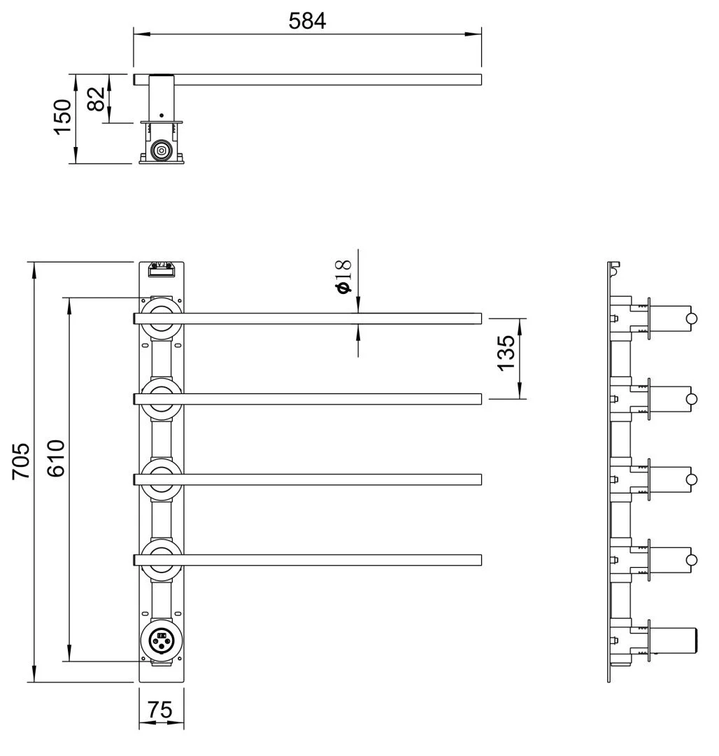 Приобрести полотенцесушитель электрический встраиваемый wonzon & woghand dortmund, брашированное золото (ww-a364-bg)