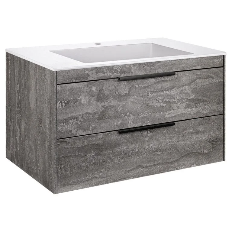Приобрести vincea тумба подвесная chiara 80 см, серый камень с белой раковиной vmc-2c2800gs;vcb-13800w