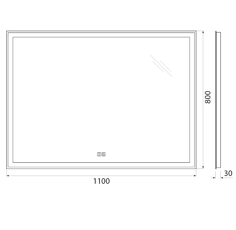 Приобрести belbagno зеркало 110х80 см spc-grt-1100-800-led-tch-warm