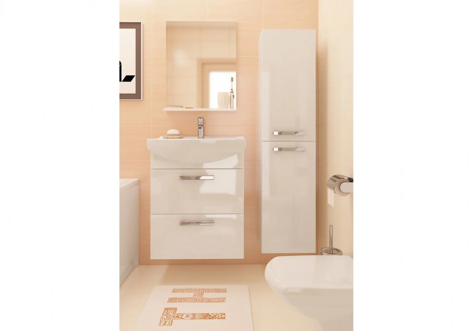 Приобрести зеркало cersanit melar 50 см, белый, lu-mel