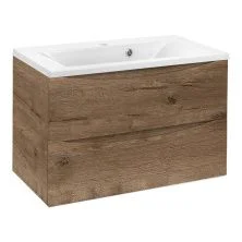 Vincea Тумба подвесная Mia 80 см, дуб винтаж с белой раковиной VMC-2MA800VO;VCB-3M800W