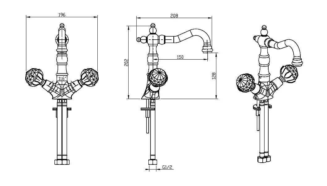 Приобрести boheme смеситель для раковины brillante, высокий, хром 352