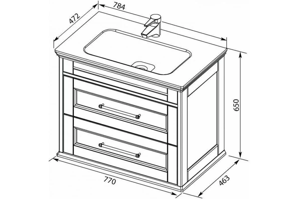 Приобрести aquanet раковина бостон 80х47 см, белая