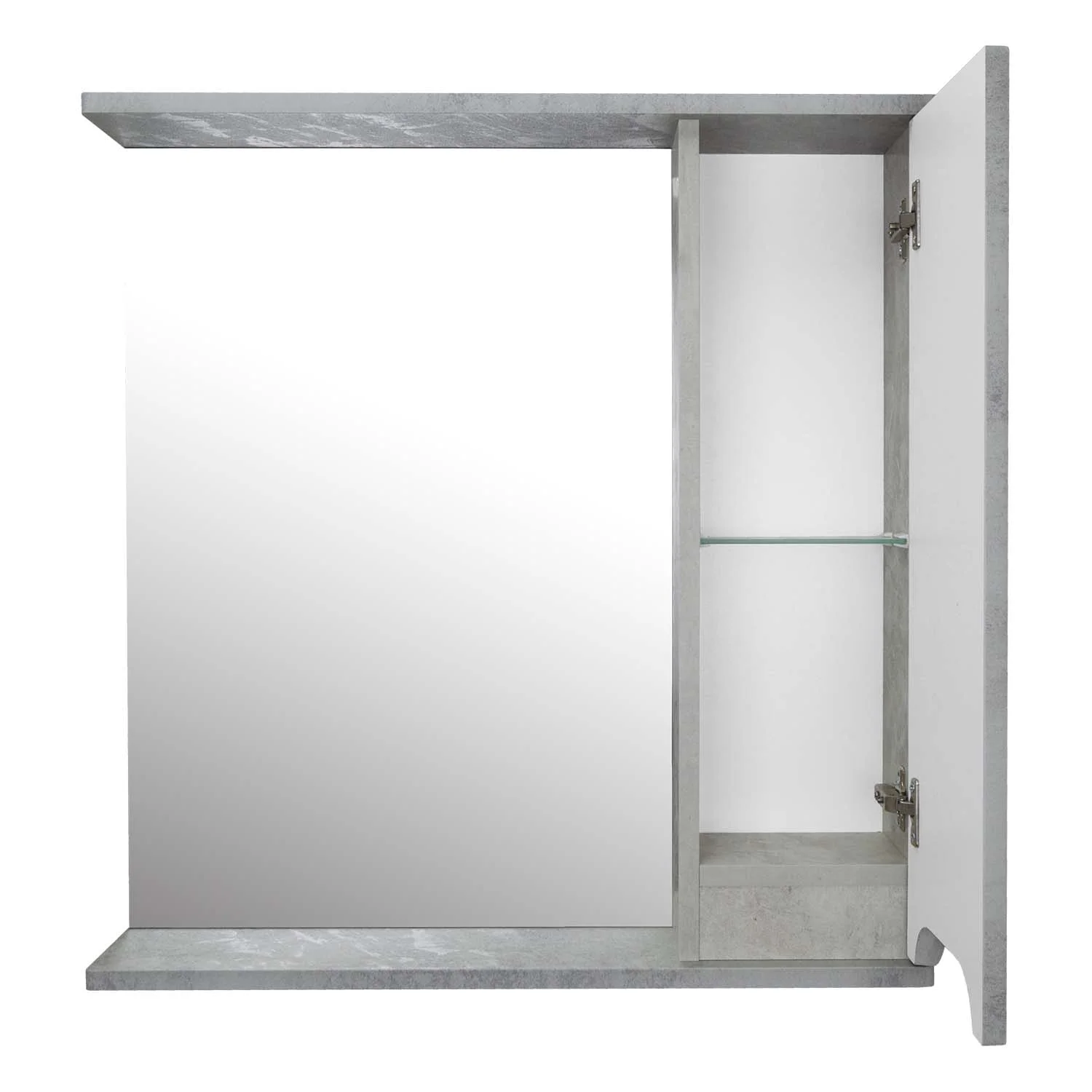 Приобрести loranto зеркало-шкаф florena 70 70х60 см, правое, светлый бетон (cs00086985)