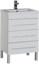 Aquanet Тумба с раковиной Верона 58 см, белая (напольная 3 ящика)