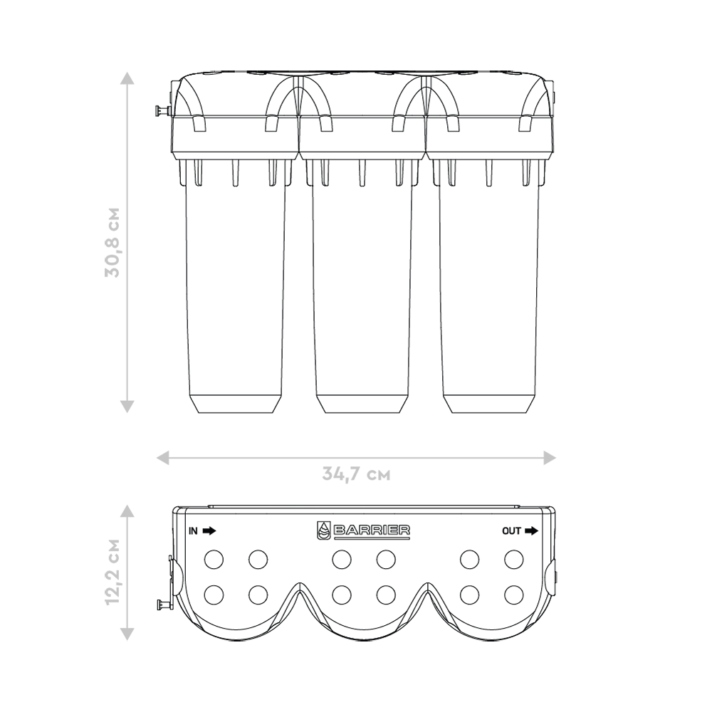 Приобрести барьер фильтр для воды профи жесткость light, тройная система отчистки 37965
