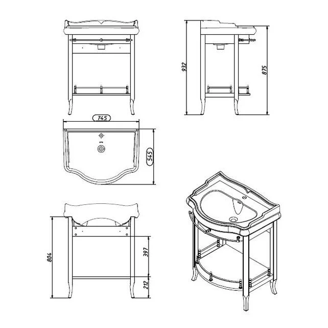 Приобрести caprigo тумба с раковиной trevi 70 см, черная, эмаль