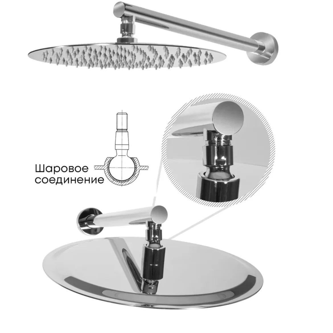 Приобрести grocenberg встраиваемая душевая система, хром gb5001cr