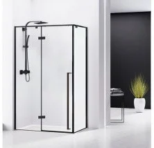 Душевое ограждение Sole Vog Black 90х120 см, прозрачное