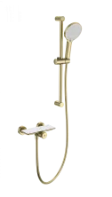 Смеситель для душа с гарнитуром WONZON & WOGHAND ClickPlate, Брашированное золото (WW-B2052-A-BG)