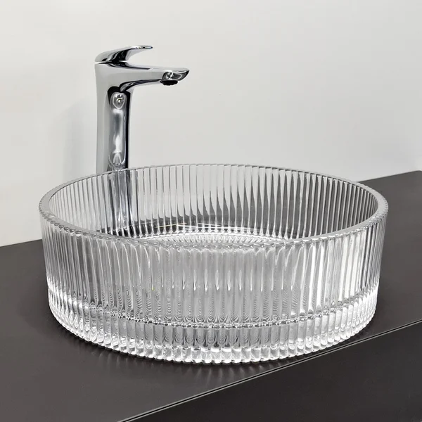 Приобрести comforty раковина накладная cf21001 36х36 см, стеклянная прозрачное стекло