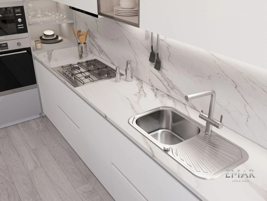 Приобрести oulin кухонная мойка 79х43 см, сатин oulin ol-307