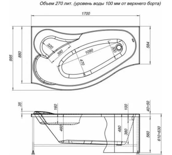 Приобрести aquanet фронтальная панель для ванны palma 170 см, белая l