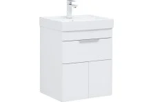 Aquanet Тумба с раковиной Ирис new 50 см, белая глянец (1 ящик, 2 дверцы)