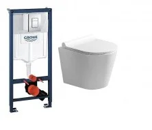 Инсталляция Grohe Rapid SL 3 в 1 с подвесным унитазом Azario Nova c сиденьем микролифт 38772001+AZ2217