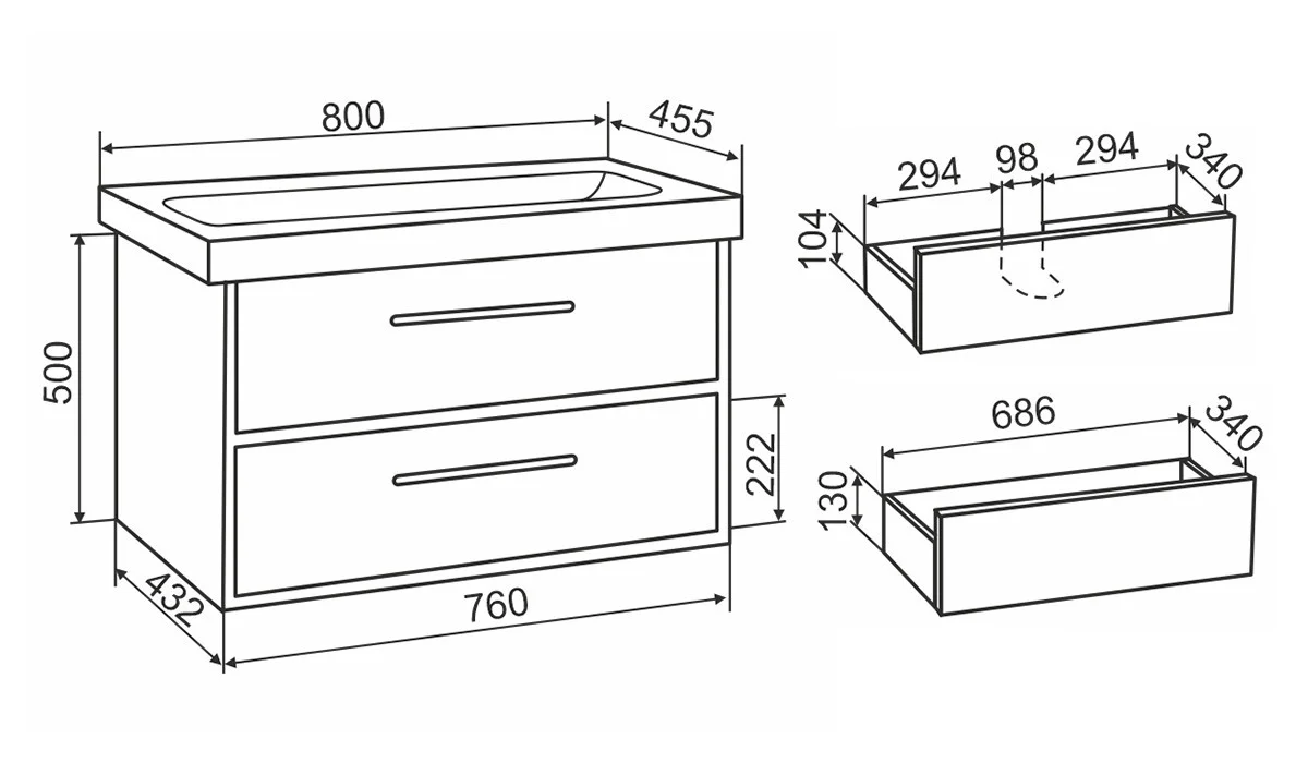 Приобрести aqua de marco тумба подвесная с раковиной melbourne 80 cм. дуб-серый