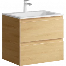 Тумба подвесная с раковиной Aqwella Accent 60 см, дуб золотой, ACC0106DZ