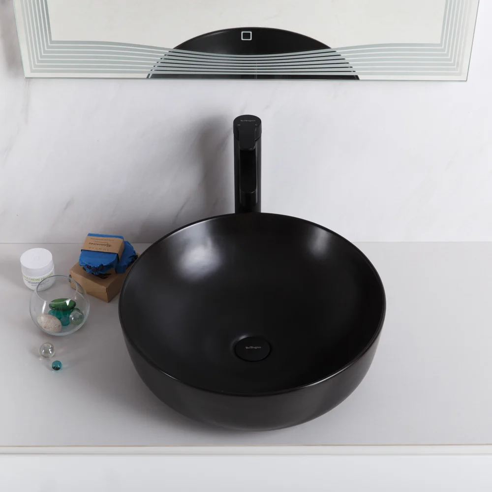 Приобрести belbagno накладная раковина 41х41 см, черная матовая bb1315-h301