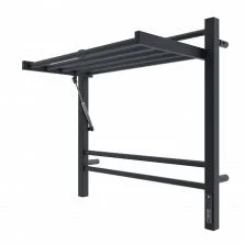 Terminus Полотенцесушитель Горизонт П8 60х60 см, с полкой, электрический, черный матовый