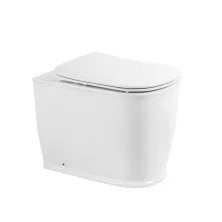 BelBagno Унитаз безободковый приставной PRADO с сиденьем дюропласт, микролифт, белый BB10150CB/BB10150SC