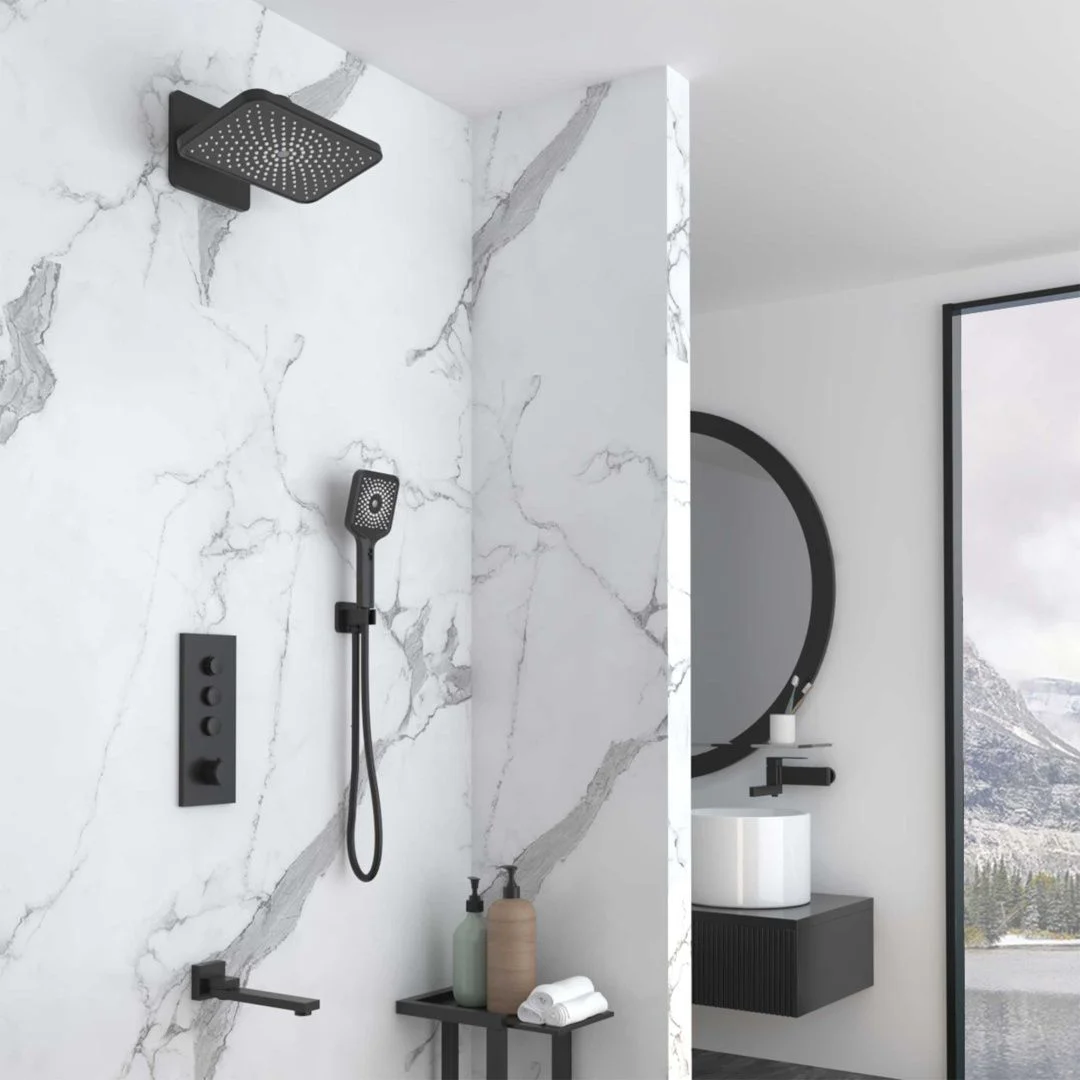 Приобрести vincea встраиваемая душевая система inspire с термостатом, черная матовая vsfw-433ti4mb