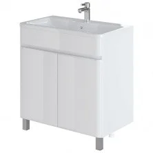 Тумба напольная Итана Roberto 80 с раковиной Adel 80, белый глянец