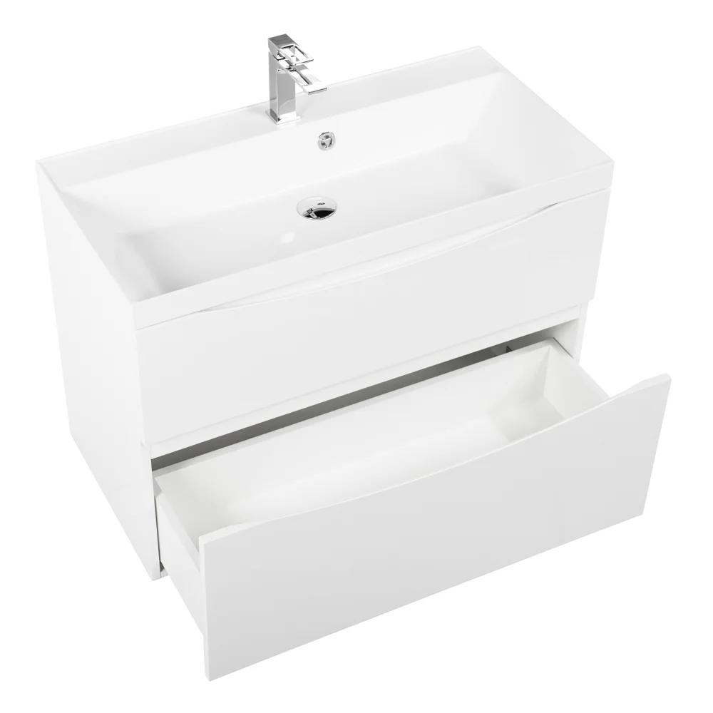 Приобрести belbagno тумба с раковиной marino-h60 90 см, подвесная bianco lucido, белая раковина