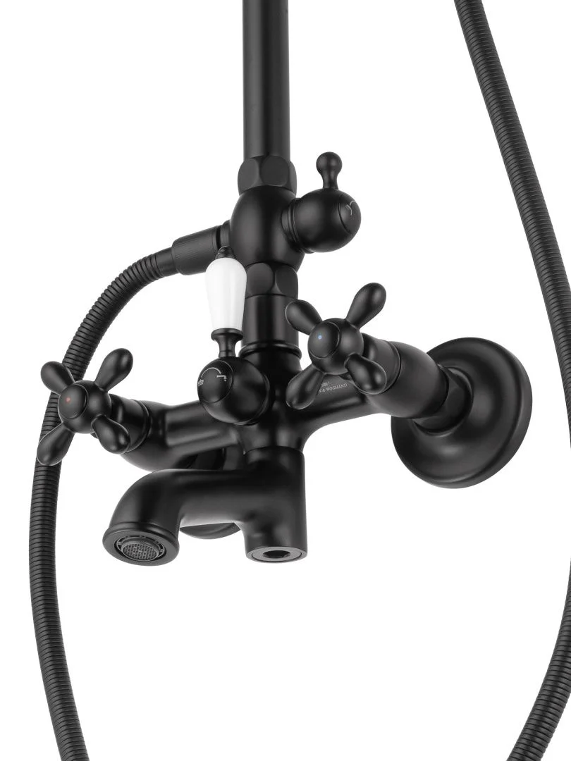 Приобрести душевая система wonzon & woghand retro, черный матовый (ww-88739020-mb)