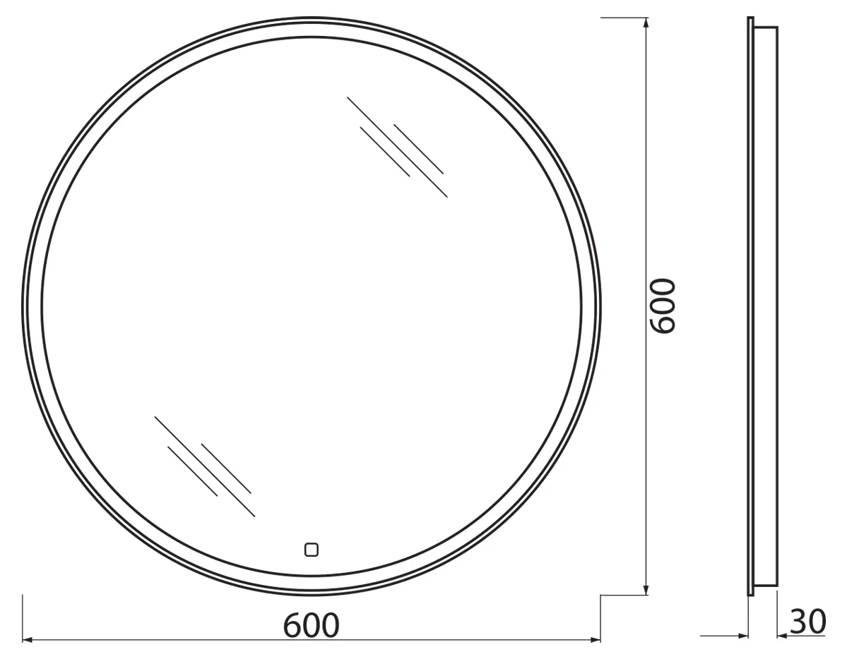 Приобрести belbagno зеркало 60х60 см spc-rng-600-led-tch
